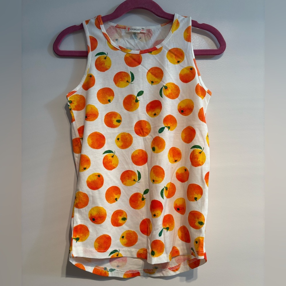 J.Crew - Crewcuts Girls - New Orange Fruit Print Tank Top - Size 6/7